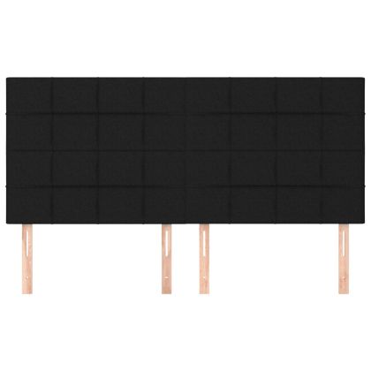 Табла за легло, черна, 160x5x118/128 см, плат