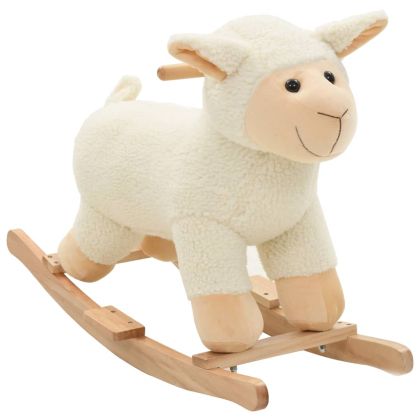Люлееща се овца, плюш, 78x34x58 см, бяла