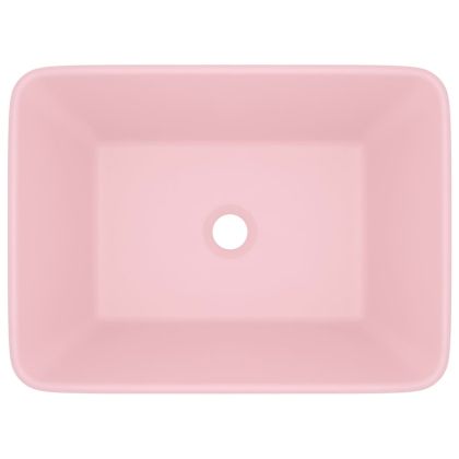 Луксозна мивка, матово розова, 41x30x12 см, керамика