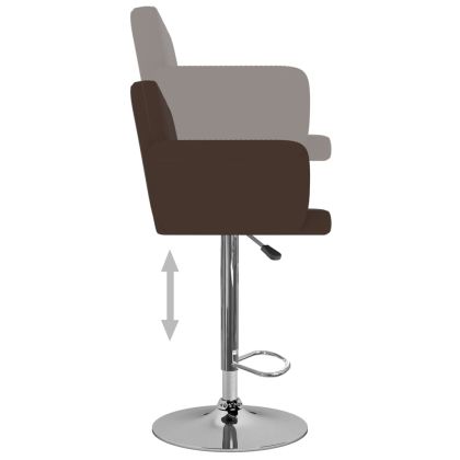 Бар табуретки, 2 бр, кафяви, изкуствена кожа