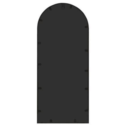 Градинско огледало черно 100x45 см желязо за външна употреба