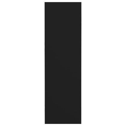 Стенен шкаф за обувки, черен, 80x18x60 см, инженерно дърво