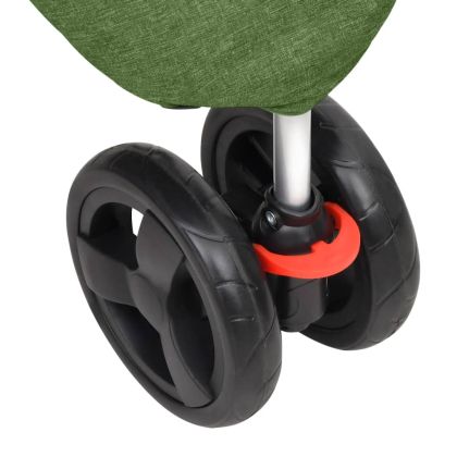 Сгъваема количка за кучета зелена 80x46x98 см Оксфорд плат