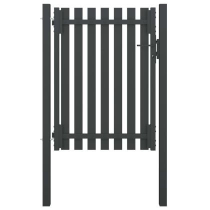 Градинска порта за ограда, стомана, 1x1,7 м, антрацит