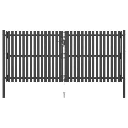 Градинска порта за ограда, стомана, 4x2 м, антрацит