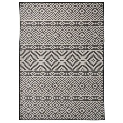 Градински плоскотъкан килим, 200x280 см, черни шевици