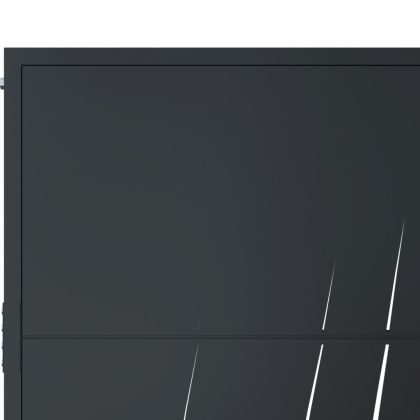 Градинска порта, антрацит, 100x150 см, дизайн с трева от стомана