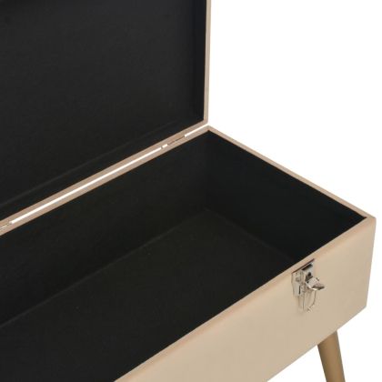 Пейка с отделение за съхранение, 80 см, бежова, кадифе