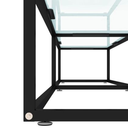 ТВ шкаф, бял мрамор, 200x40x40,5 см, закалено стъкло