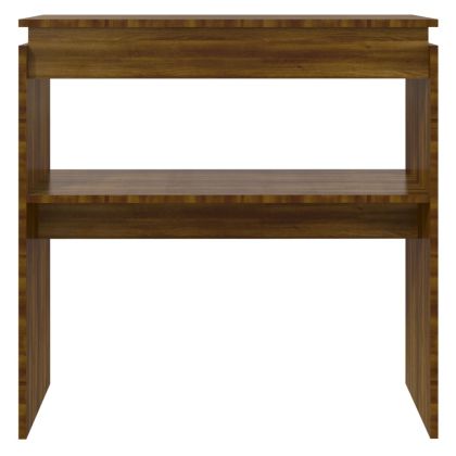 Конзолна маса, кафяв дъб, 80x30x80 см, инженерно дърво