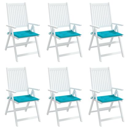 Възглавници за градински стол 6 бр тюркоаз 40x40x4 см текстил