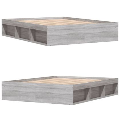 Рамка за легло, сив сонома, 160x200 см