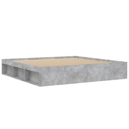 Рамка за легло, бетонно сиво, 200x200 см