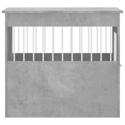 Клетка за куче мебел, бетонносив, 64,5x80x71см, инженерно дърво