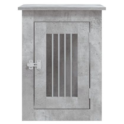 Клетка за куче мебел, бетонно сив, 45x62x59 см, инженерно дърво