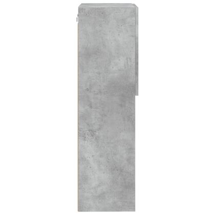 ТВ шкаф с LED осветление, бетонно сив, 40,5x30x102 см