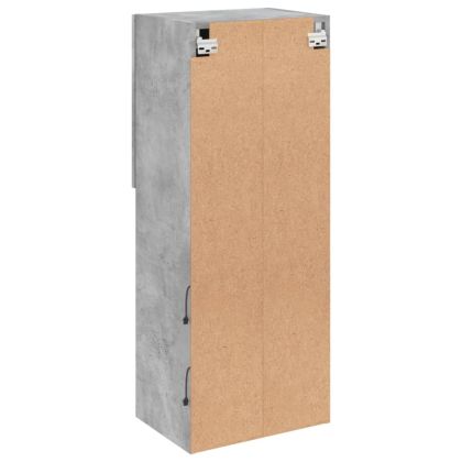 ТВ шкаф с LED осветление, бетонно сив, 40,5x30x102 см