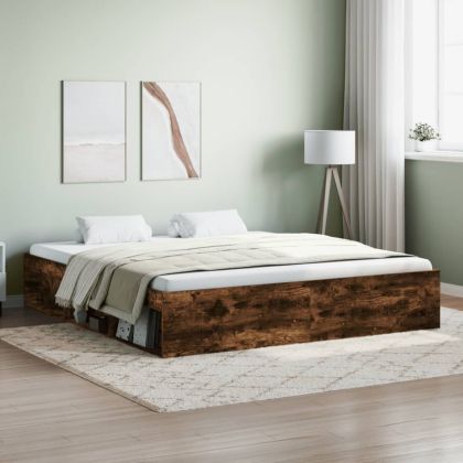Рамка за легло, опушен дъб, 180x200 cм, Super King Size