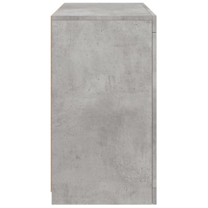 Сайдборд с LED светлини, бетонно сив, 60,5x37x67 см