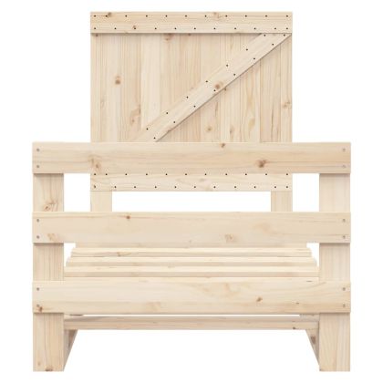 Рамка за легло с табла, 90x200 см, борово дърво масив
