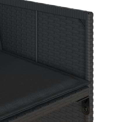 Градински комплект с възглавници 15 части полиратан черен