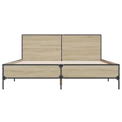 Рамка за легло, дъб сонома, 150x200 см, инженерно дърво и метал