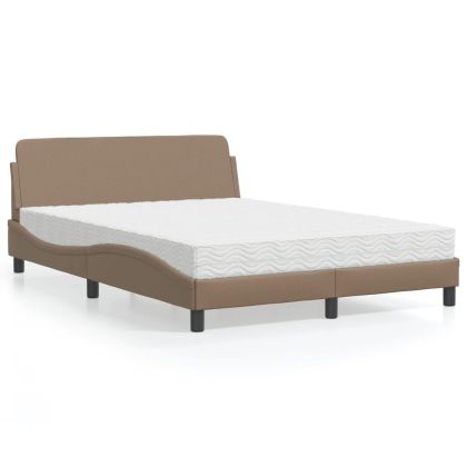 Легло с матрак, капучино, 140x200 см, изкуствена кожа