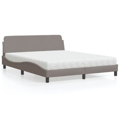 Легло с матрак, таупе, 160x200 см, плат