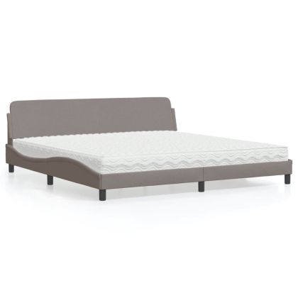 Легло с матрак, таупе, 200x200 см, плат
