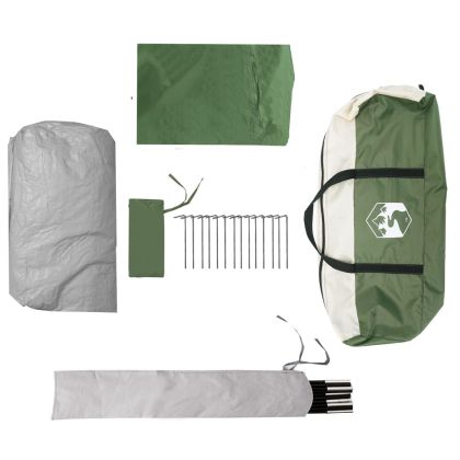 Семейна палатка, типи, 8-местна, зелена, водоустойчива