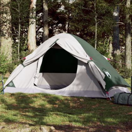 Куполна къмпинг палатка, 4-местна, зелена, водоустойчива