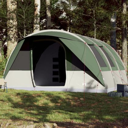 Семейна палатка, тунелна, 7-местна, зелена, водоустойчива