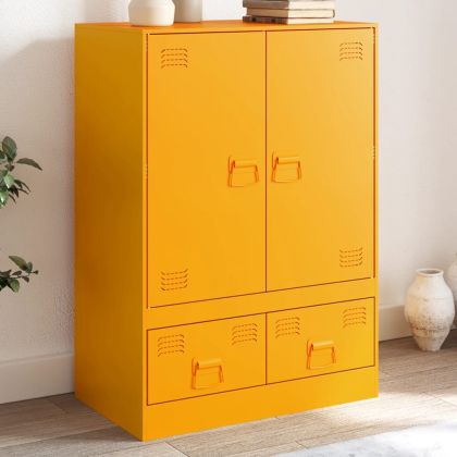 Висок шкаф, горчица жълто, 67x39x95 см, стомана