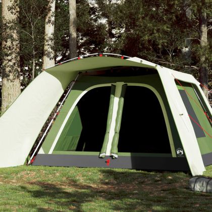 Семейна палатка с веранда 9-местна зелена бързо освобождаване