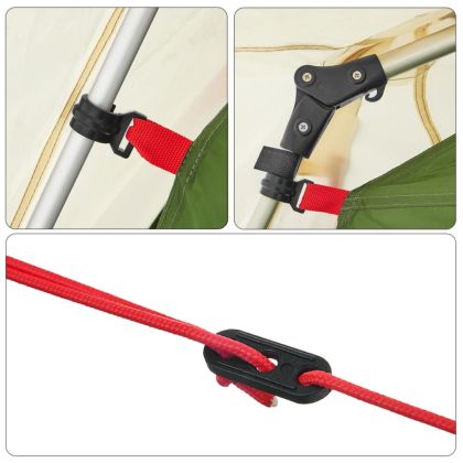 Семейна палатка с веранда 9-местна зелена бързо освобождаване