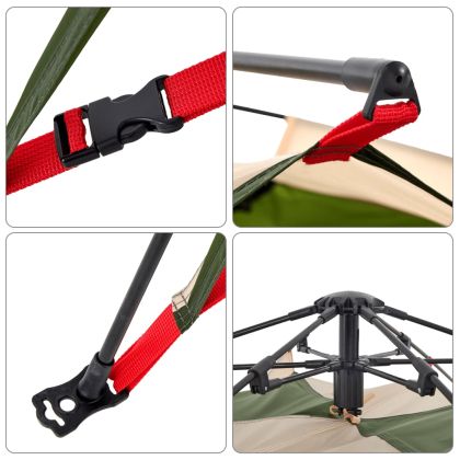 Къмпинг палатка куполна 4-местна зелена бързо освобождаване