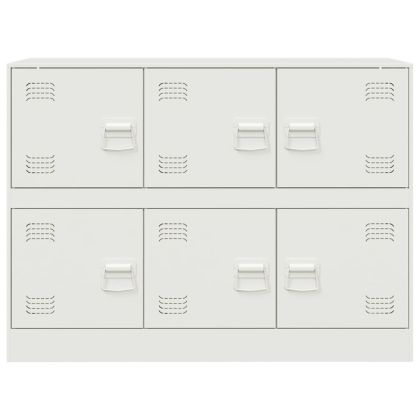 Бюфет, бял, 99x39x73 см, стомана