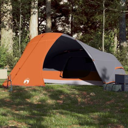 Куполна къмпинг палатка, 4-местна, оранжева, водоустойчива