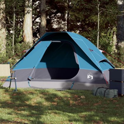 Куполна къмпинг палатка, 2-местна, синя, водоустойчива