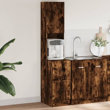 Кухненски шкаф, опушен дъб, 35x50x180 см, инженерно дърво