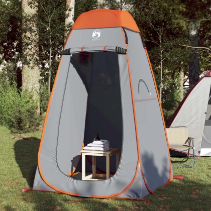 Палатка за уединение, сива и оранжева, изскачаща, водоустойчива