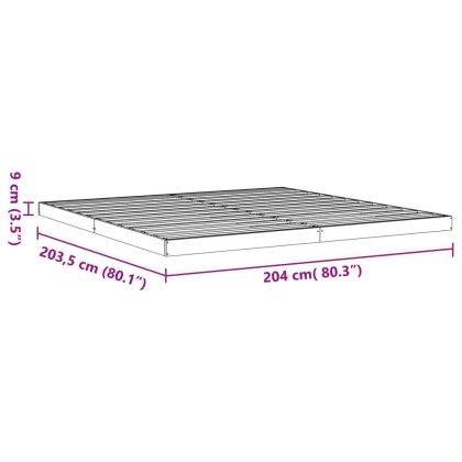 Рамка за легло, восъчнокафяв, 200x200 см, борово дърво масив