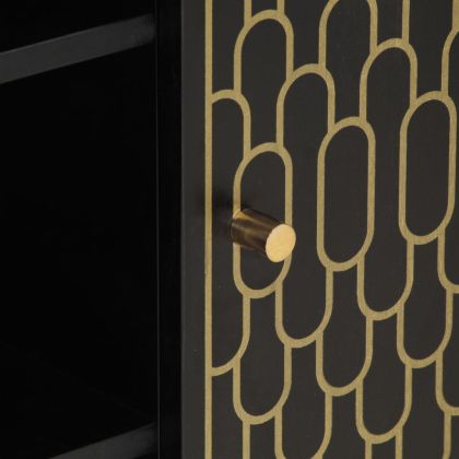 Страничен шкаф 90x33x75 см манго масивно дърво