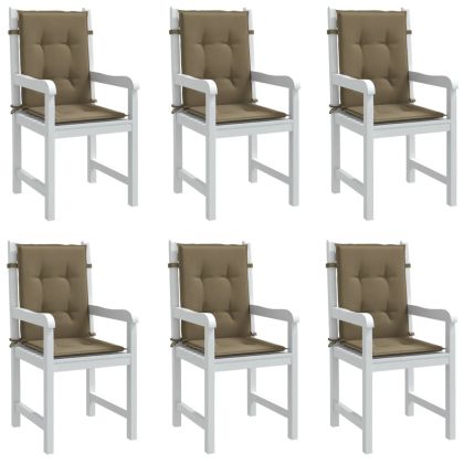 Възглавници за столове 6 бр меланж таупе 100x50x4 см плат