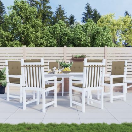 Възглавници за столове 6 бр меланж таупе 100x50x4 см плат