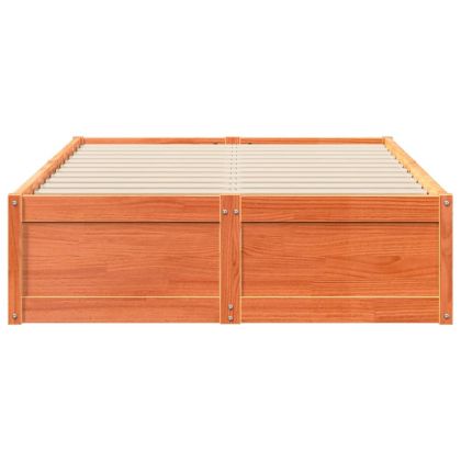 Рамка за легло без матрак, восъчнокафяв, 120x190 см, бор масив