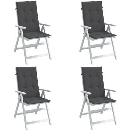 Възглавници за стол 4 бр меланж антрацит 120x50x4 см плат