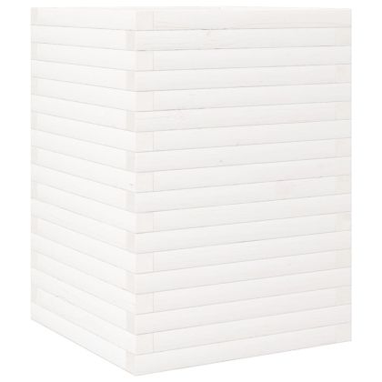 Градински сандък, бял, 50x50x68,5 см, масивна борова дървесина