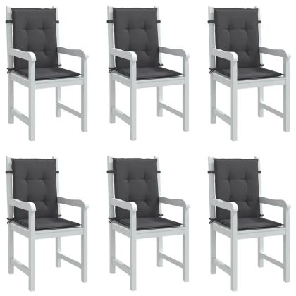 Възглавници за столове 6 бр меланж антрацит 100x50x4 см плат