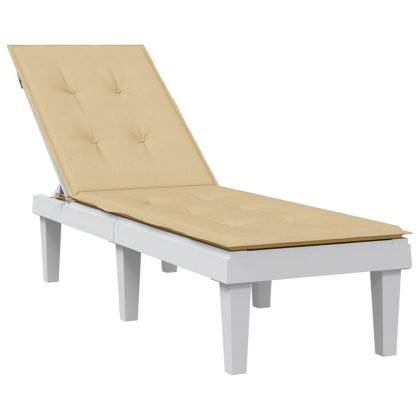 Възглавница за стол шезлонг меланж бежова (75+105)x50x3 см плат
